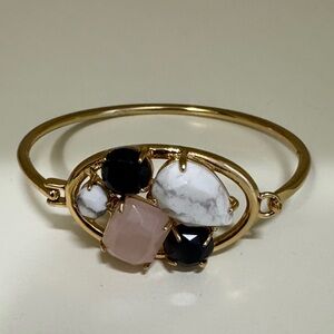 Chic Gold Bracelet with Black and White Accents